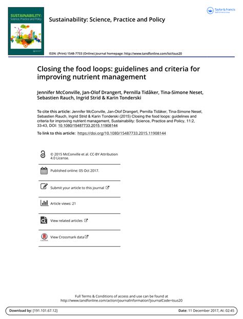PDF Closing The Food Loops Guidelines And Criteria For Improving