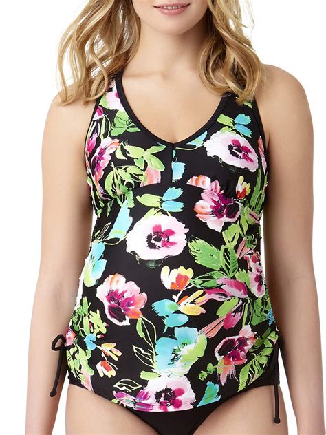 Maternity Tankini Swimsuit Swimsuit Top With Ruched Sides Adjustable Ties Walmart Com