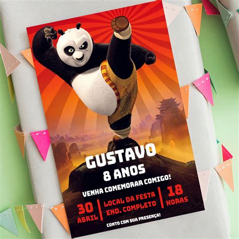 Convite Anivers Rio Kung Fu Panda Elo Produtos Especiais