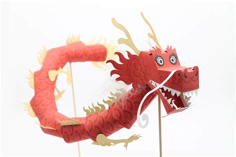 Toy Dragon Dragon Puppet Year Of The Dragon Chinese Dragon Paper