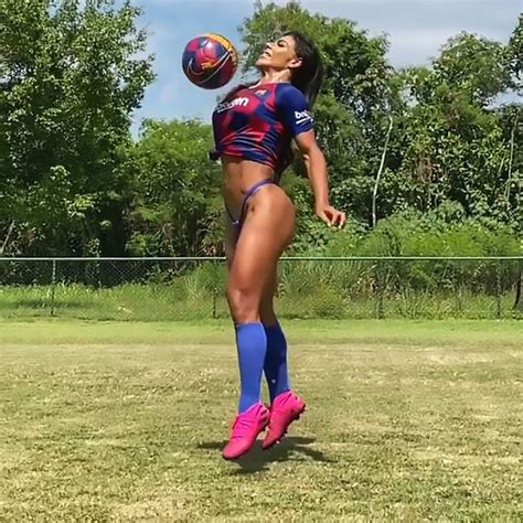 Miss Bumbum Suzy Cortez Strips To Thong And Barcelona Shirt For Skills Fest Clip Daily Star