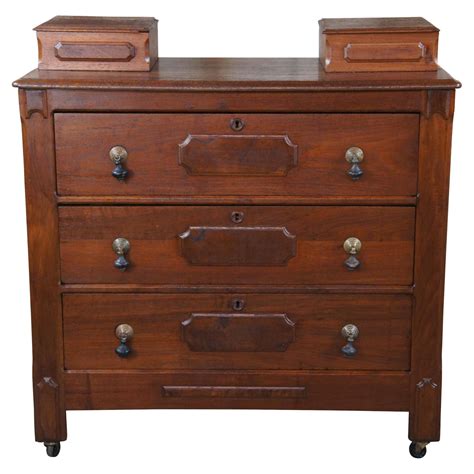 Antique Victorian Carved Walnut Step Back Chest Of Drawers Chest Marble Glovebox Drawers For