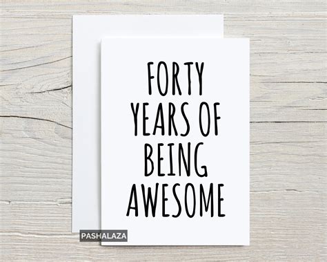 Funny 40th Birthday Card For Men 40th Birthday Card For Etsy