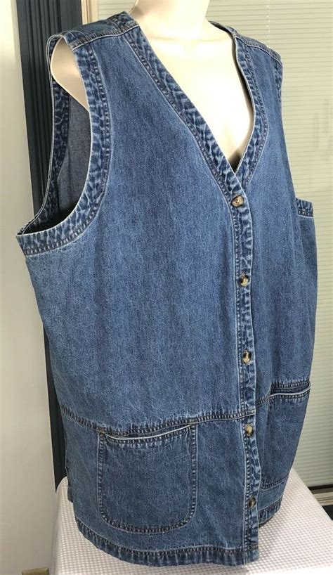 Womens baggy sweatpants moose lodge vintage bear creek cabin graphic trousers jogger pants. Cabin Creek Womens Plus Size 24 W Cotton Denim Jean Vest ...