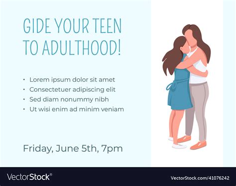 Guide Your Teen To Adulthood Poster Flat Template Vector Image