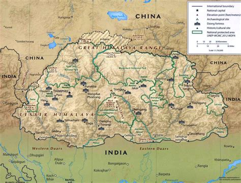Carte Du Bhoutan