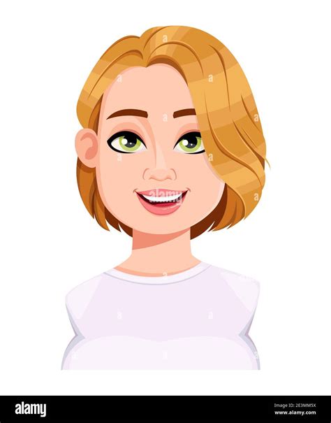 stock vector face expression of beautiful plus size woman cheerful female emotion cute