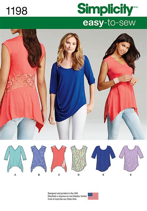 Simplicity 1198 Misses Knit Tops In Two Styles