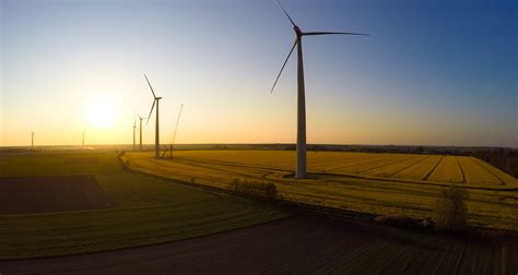 Wallpaper Wind Farm Wind Turbine Sky Field Energy Horizon