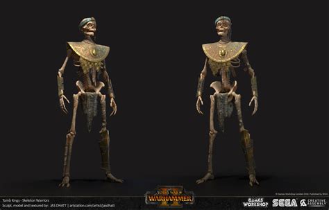 Artstation Tomb Kings Skeleton Warriors Creative Assembly Skeleton