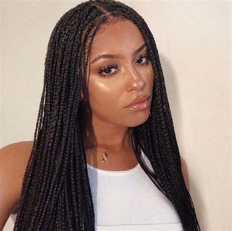 Hip Length Middle Parted Box Braids Black Hair Tribe