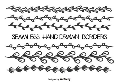 Seamless Leaf Borders Calligraphy Borders Vine Drawing Leaf Border