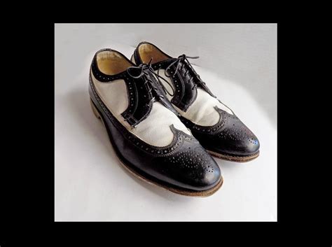 Large Black And White Mens Spectators Wingtips Size 12 Black And