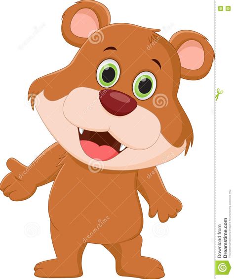 Cute Brown Bear Cartoon Stock Vector Illustration Of