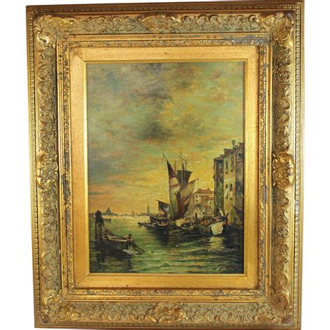 Oil Painting a View of Venice by British listed artist J. Clark from ...