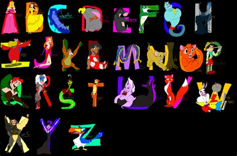 Alphabet Letters With Disney Characters