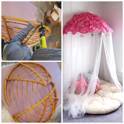 Old Papasan Turned Canopy Reading Nook Reality Daydream