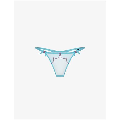 Agent Provocateur Lorna Low Rise Mesh Thong Tealpink Editorialist