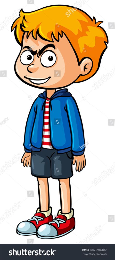 Little Boy Mean Look On His Stock Vector Royalty Free 682487842