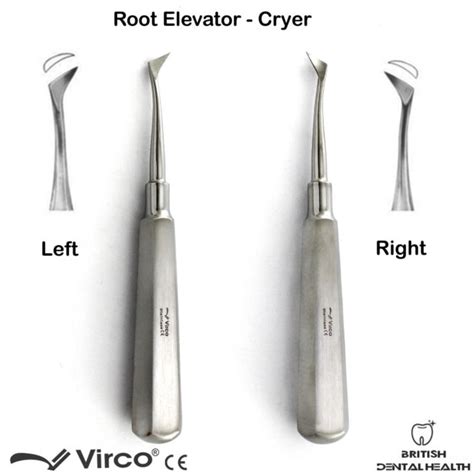 Cryer Root Elevators Set Of 2 Left Right German Stainless Steel Dental