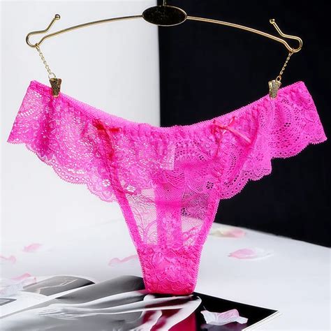 Women Sexy Lace G String Panties Transparent Thong Underwear Women Brazilian T Back Panties