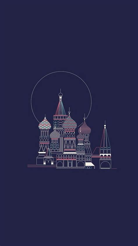 Phone screen wallpaper basil illustration. Saint Basil's Cathedral. Tap image for more Minimal Wallpapers of Moscow, Paris and London by ...