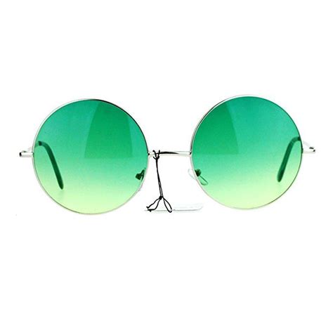 hippie retro groovy gradient oversize circle lens round lennon sunglasses blue
