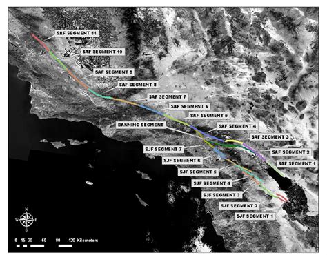 The Southern San Andreas And San Jacinto Faults Segments Show About 50