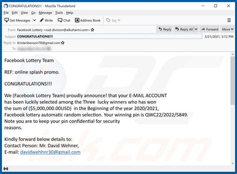 Facebook Lottery Email Scam Removal And Recovery Steps Updated