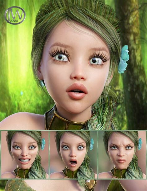 Fairytale Expressions For Genesis 8 Female And Rynne 8 Render State
