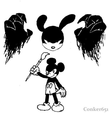 Epic Mickey Line Art By Conker651 On Deviantart