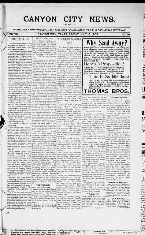Canyon City News. (Canyon City, Tex.), Vol. 7, No. 16, Ed. 1 Friday