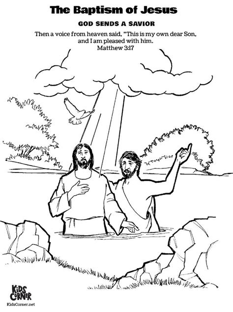 Bible Coloring Page The Baptism Of Jesus Jesus Coloring Pages Bible
