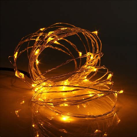 Battery Powered 5m 50leds Waterproof Silver Wire Fairy String Light For