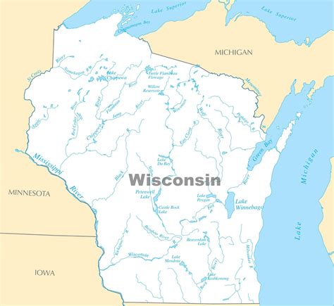 Wisconsin Lake Maps Color 2018