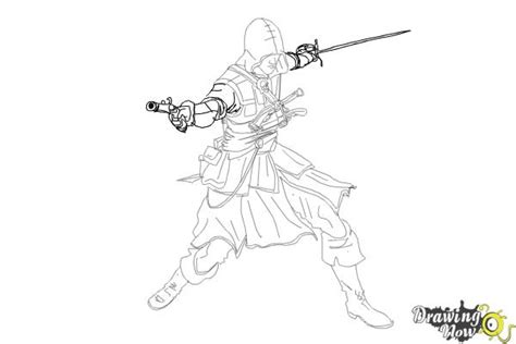 How To Draw Edward Kenway From Assassins Creed Iv Black Flag Drawingnow