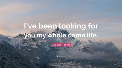 Colleen Hoover Quote Ive Been Looking For You My Whole Damn Life