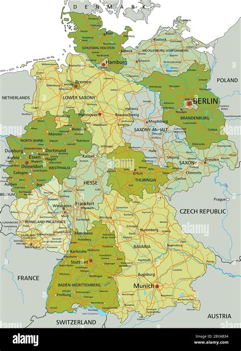 Germany Highly Detailed Editable Political Map With Separated Layers