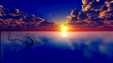 Download Horizon Sea Ocean Sun Cloud Sky Nature Sunrise Hd Wallpaper