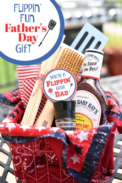 Find the perfect gift for dad for father's day 2021. Funny Dad Gifts: Flippin' Good Dad BBQ Basket - Fun-Squared