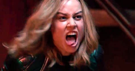 [as she looks on amused, he starts singing please, mr. Captain Marvel Brie Larson Fans Hating on Avengers: Endgame | Cosmic Book News