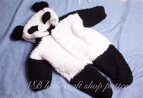 Panda Bear All In Oneonesie Knitting Pattern Instant Pdf Download By