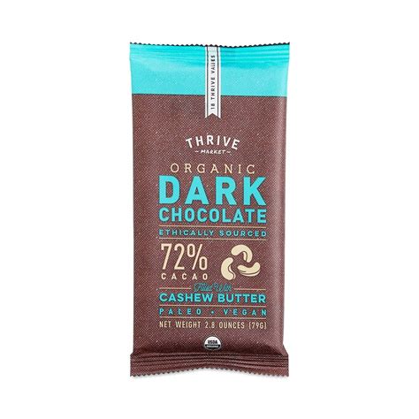 Organic Dark Chocolate 72 Filled With Cashew Butter Thrive Market