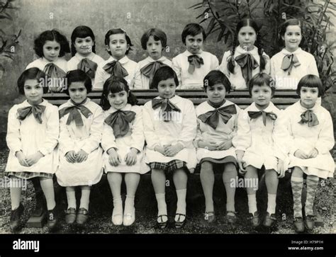 Class Photo At School Italy Stock Photo Alamy