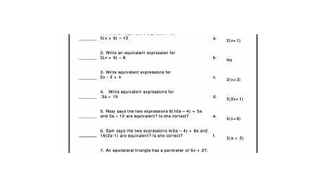 simplifying expressions worksheets answer key