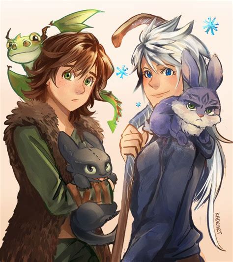 Rule 63 Hiccup And Jack Frost With Weetoothless And Bunnymund