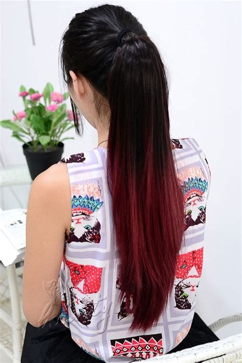 Black And Red Dip Dye Hair Extensions Dip Dye Hair Red Hair Tips