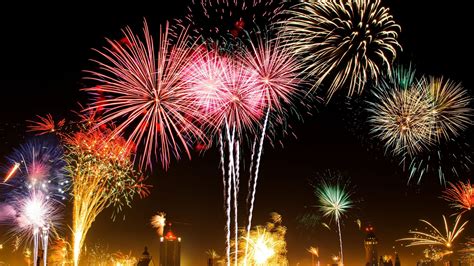 Desktop Wallpaper New Years Eve 2018 Fireworks Celebrations 4k Hd