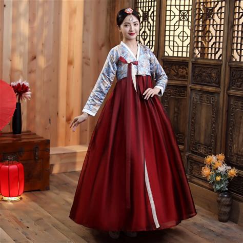 Korean Traditional Palace Hanbok Woman Hanbok Korean Folk Dance Costume