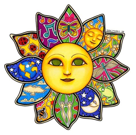 Sun Flower By Dan Morris Sun Moon Stars Sun Art Hippie Art Art
